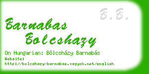 barnabas bolcshazy business card