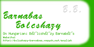 barnabas bolcshazy business card